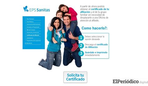 certificado eps sanitas en linea|EPS Sanitas: Citas en línea y certificado de afiliación